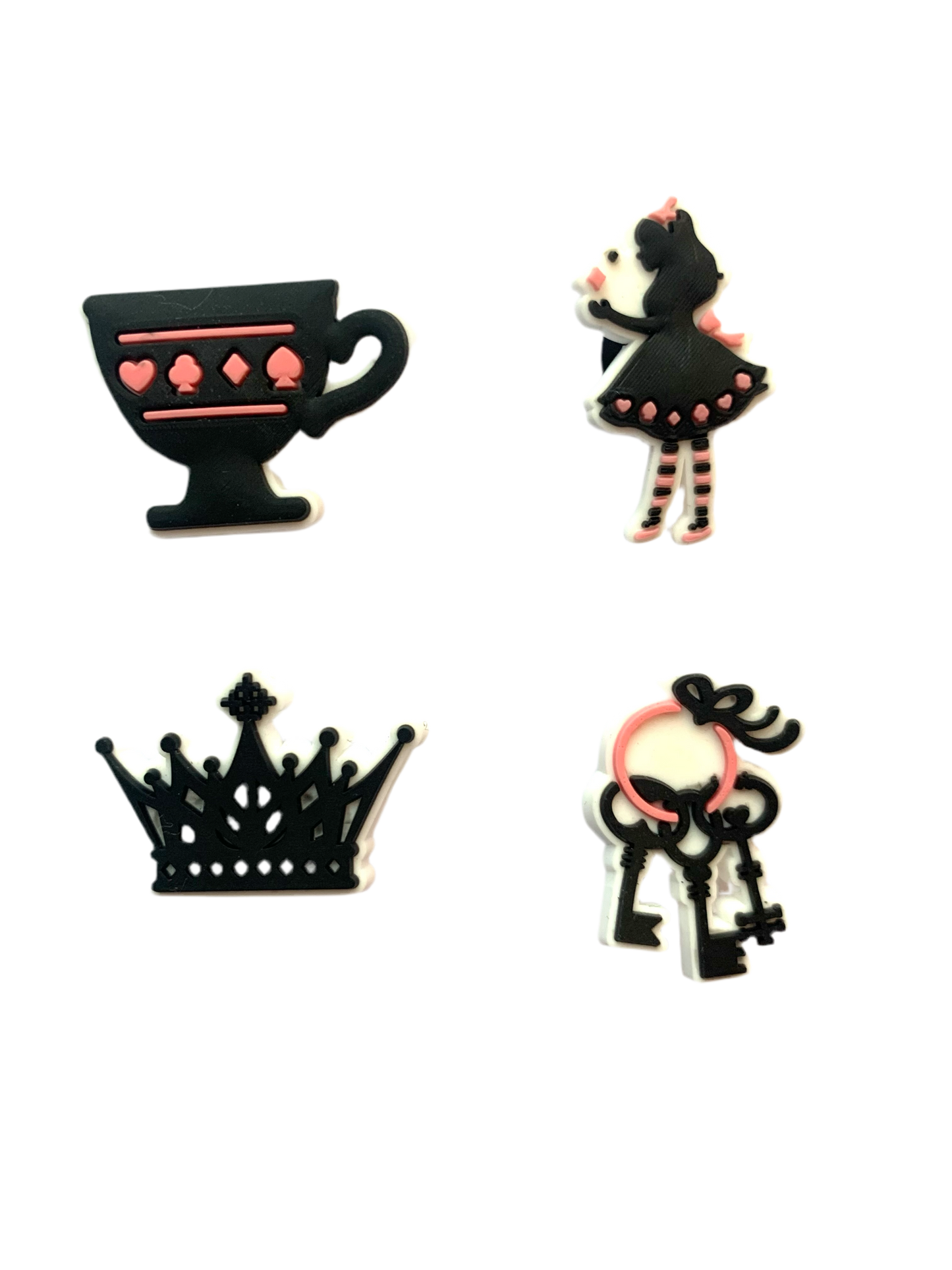 Fairytale theme 4 pack shoe charms