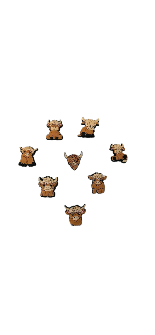 Highland cow shoe decoration charms