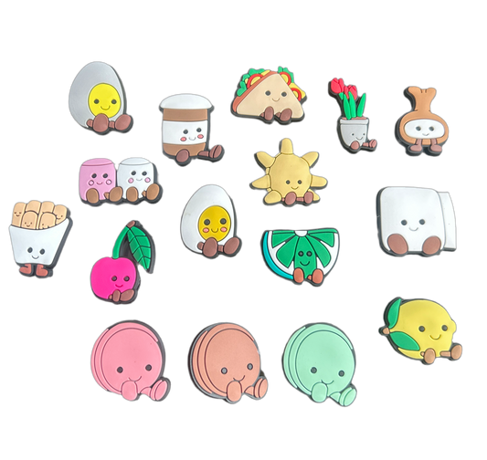 Emoji food croc charms