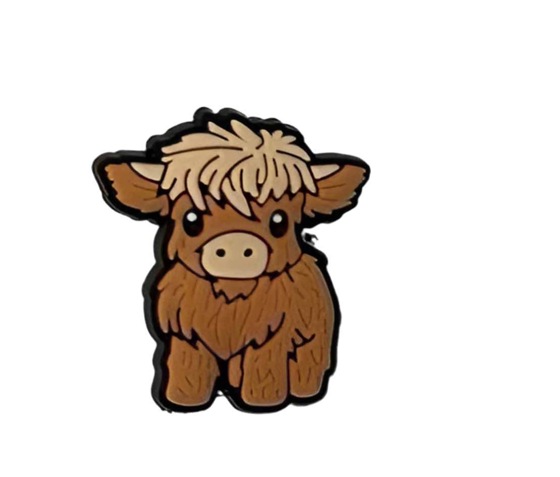 Highland cow shoe decoration charms